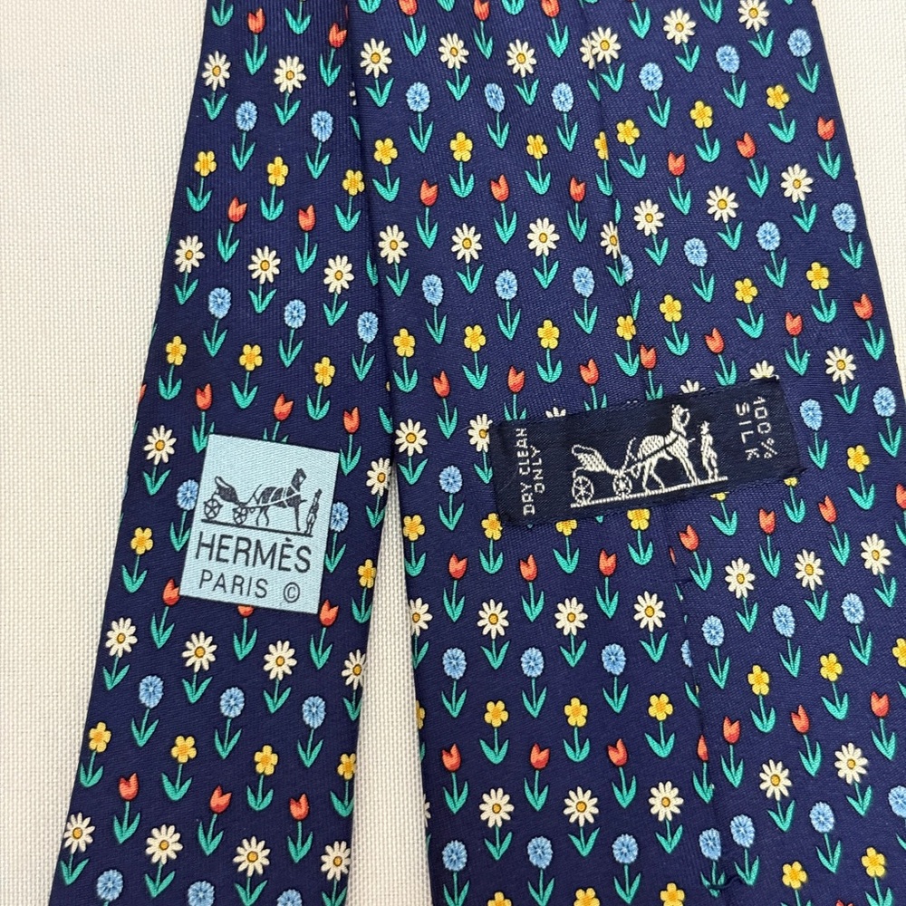 Hermes Multicolor Patterned Tie - image 4